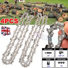 4pcs 16In Chainsaw Saw Chain Link Blade Pitch 3/8LP 0.050 Gauge 56DL Drive Links