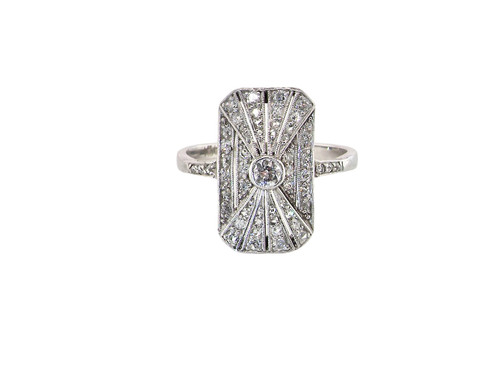 18ct white gold art - 18ct, deco