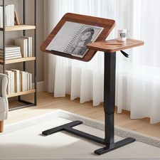 Mobile Bedside Desk,Height Adjustable Laptop Stand Tilting Overbed Table w/Wheel