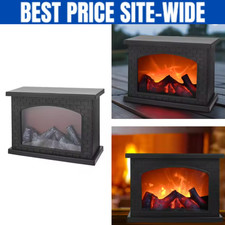 LED Flame Table Lamp with Fireplace Glow – USB & Battery Powered Home Décor Ligh