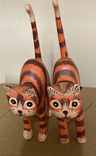 Ginger wooden cats - ginger,