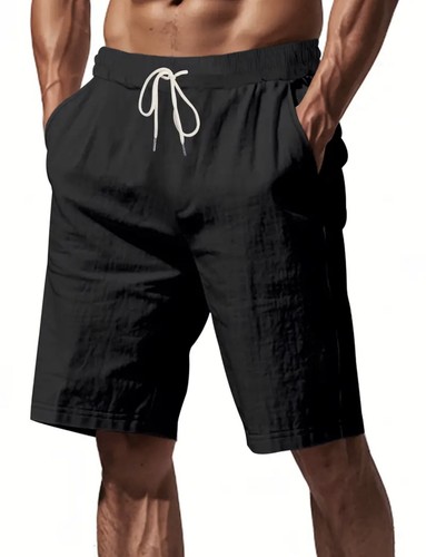 Men black loose fit elastic - men's,