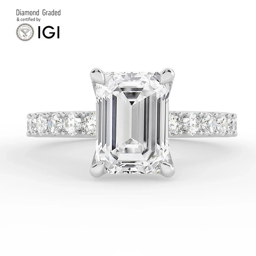 Emerald diamond engagement - emerald,