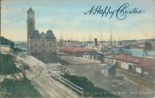 East london the shipping buffalo river a happy christmas greetings 1909