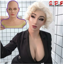 Silicone Realistic Female Face Mask Head Mask For women For Cosplay Crossdresser