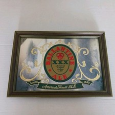Vintage 1970s XXX AMERICA'S FINEST ALE Old Mirror Sign In Frame