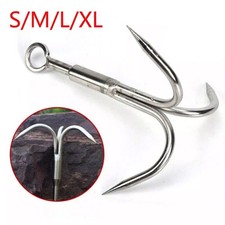 Grappling Hook 3Claw Climbing Hook Stainless Steel Grapnel Hook S/M/L/XL