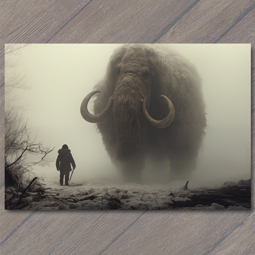 Postcard woolly mammoth - woolly,