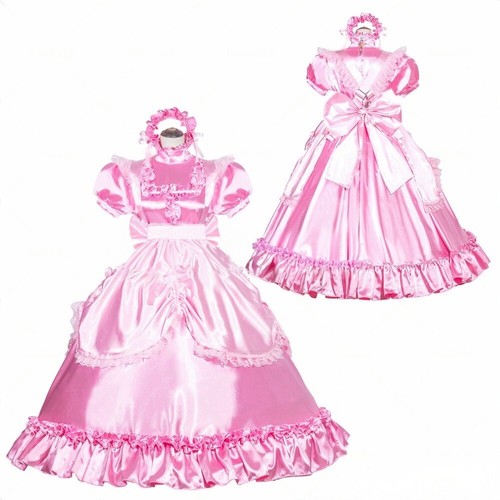 New maid sissy pink satin - maid,