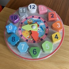 J’ADORE WOODEN CLOCK/SHAPES PUZZLE