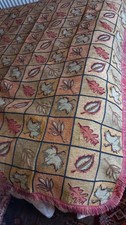 Autumn colours leaf patterned tapestry style throw and cushion cover. 71" x 55"