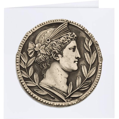 Roman coin greeting - greeting, cards