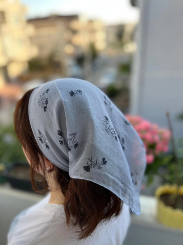 Handmade floral bandana scarf - bandana,