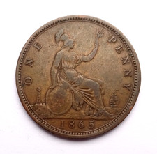 Victoria 1865/3 Bun Head Penny