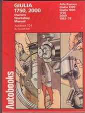 ALFA ROMEO GIULIA GTV DUETTO SPIDER 1300,1600,1750,2000 WORKSHOP MANUAL 1962-78