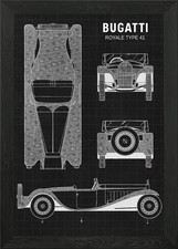 Bugatti royale type - type, framed