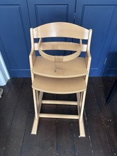 BabyDan DanChair Oak Effect Wooden High Chair With Removable Harness