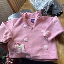 -676 Shire Classics Girls Sz Small 3-5years Pink Fleece Horse Embroidered Jumper