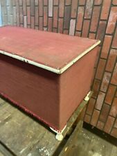 upholstered blanket box large original material vintage lots of charm