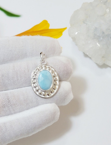 Natural larimar oval - larimar,