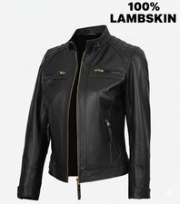 Women's Black Real Leather