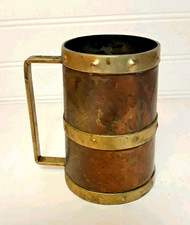 Copper Tankard Mug with Brass