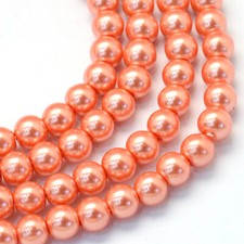 Glass pearl beads strand - pearl,