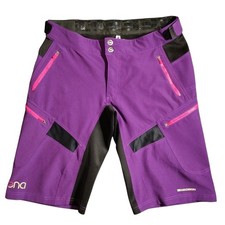 Madison Shorts Womens 12 Purple Black Zena Mountain Bike MTB Cycling Riding Zip