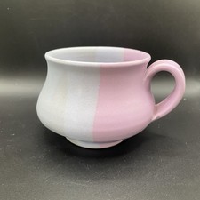 Studio Pottery Mug Pink Grey