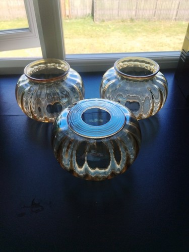 Vintage amber glass lamp - vintage,