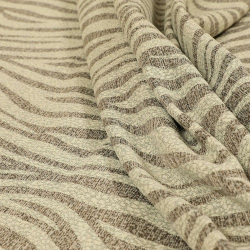 Brown beige zebra print woven - print,