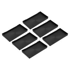 6Pcs 4"x8" Small Black Mini Tray Plastic Rectangular Wooden Serving Tray Black