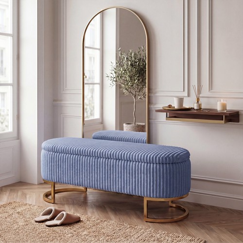 Corduroy ottoman storage box - corduroy,