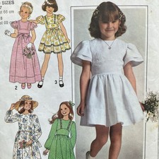 Vtg 70s Simplicity 7947 Sewing Pattern Bridesmaid Party Wedding Dress Size 8 