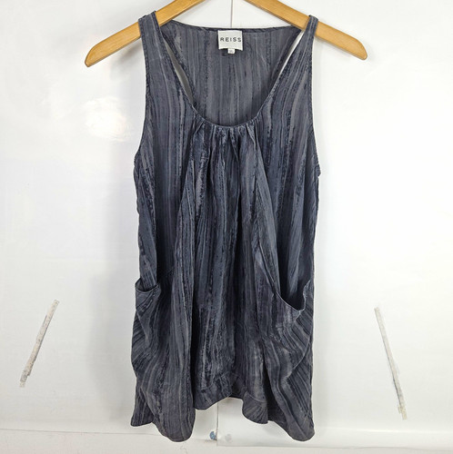 Reiss womens grey - striped, silk