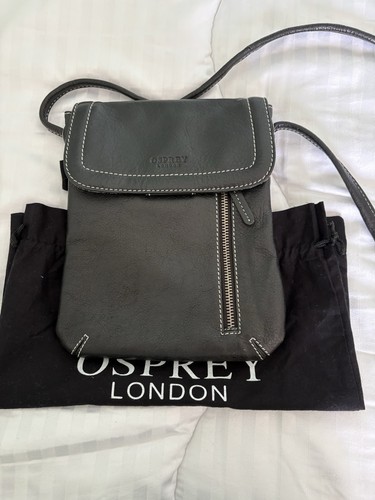 Black leather crossbody bag - black,