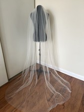 Ivory Chapel Length Bridal Wedding Veil With Comb New Never Worn