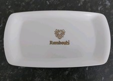 Rombouts Coffee Tray White Plastic Gold Logo Small 30x16cm