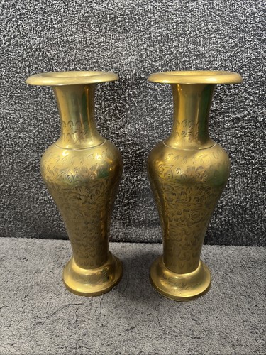 Vintage pair large brass - large, vase