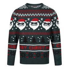 MENS CHRISTMAS JUMPER SANTA HO HO HO XMAS FESTIVE KNITWEAR CREW NECK M-2XL NEW