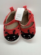 Next Baby Ladybird Pram Shoes Red Black 3–6 Months Soft Sole BNWT Super Cute