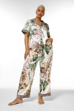 KAREN MILLEN VINTAGE FLORAL SATIN PYJAMA SET, UK20, RRP£99