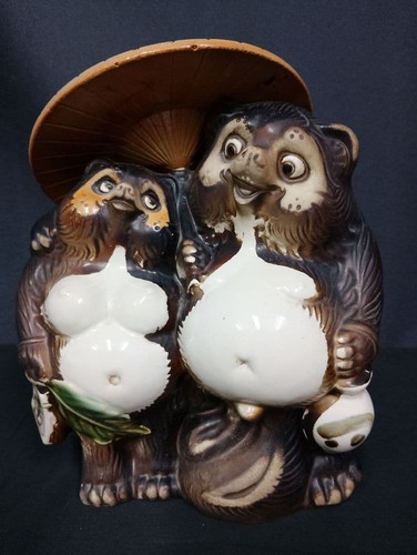 Shigaraki ware pair - of, tanuki