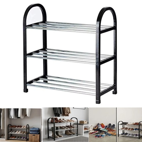 Tier shoe rack - shoe, black