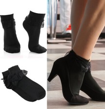 BLACK BOBBY SOCKS 1950S ROCK N