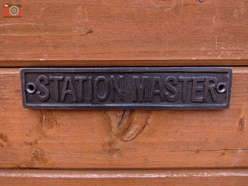 Station master plaque sign - plaque,