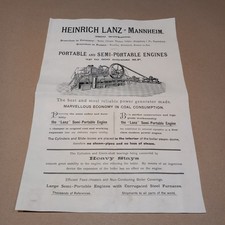 Vintage HEINRICH LANZ * MANNHEIM Portable and Semi-Portable Engines Brochure