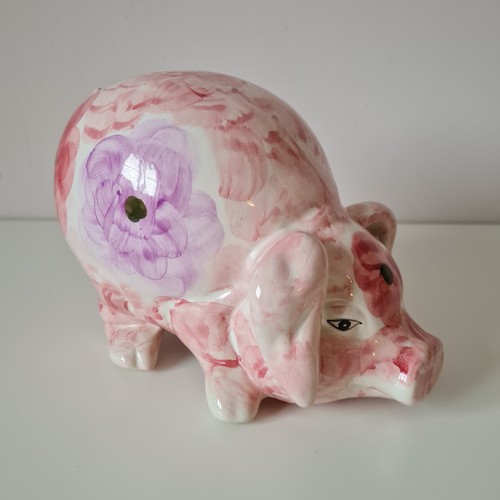 Large ceramic snuffling pig - snuffling,