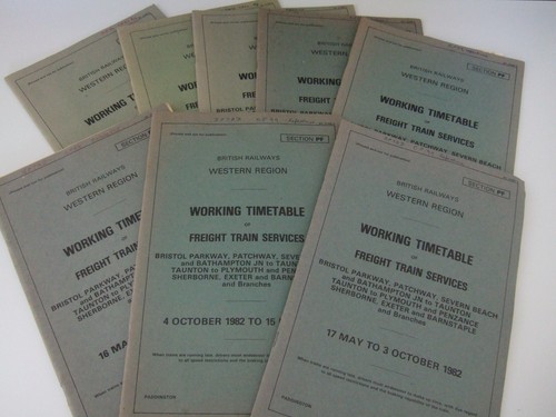1980s working timetable of - working,