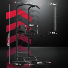 Power Tower Dip Station Pull Up Bar Multi-Function Push Up Equipment Home Gym A+